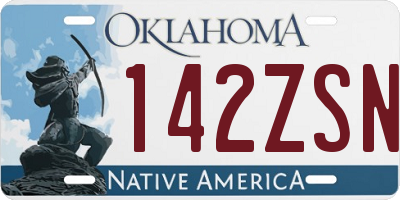 OK license plate 142ZSN
