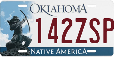 OK license plate 142ZSP