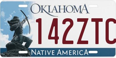 OK license plate 142ZTC