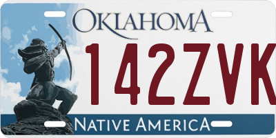 OK license plate 142ZVK