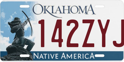 OK license plate 142ZYJ