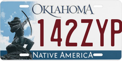 OK license plate 142ZYP
