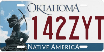 OK license plate 142ZYT