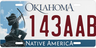 OK license plate 143AAB