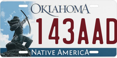 OK license plate 143AAD
