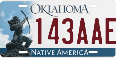 OK license plate 143AAE