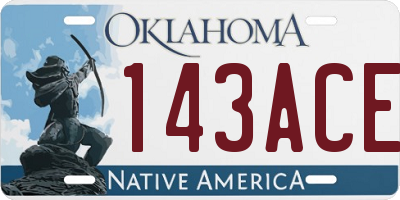 OK license plate 143ACE