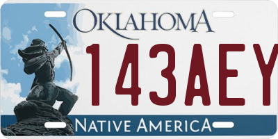 OK license plate 143AEY