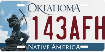 OK license plate 143AFH