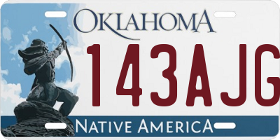 OK license plate 143AJG