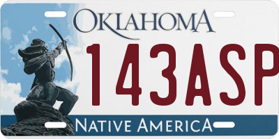 OK license plate 143ASP