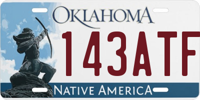 OK license plate 143ATF
