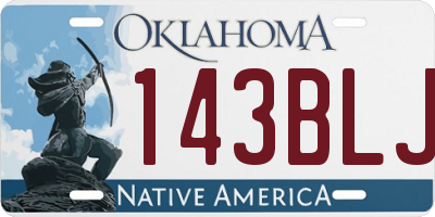 OK license plate 143BLJ