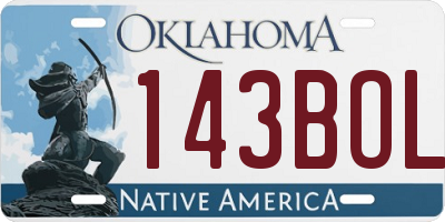 OK license plate 143BOL