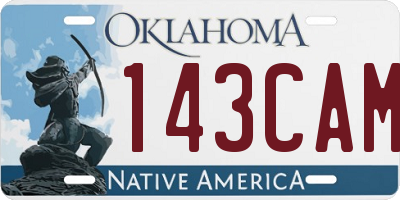 OK license plate 143CAM