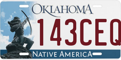 OK license plate 143CEQ