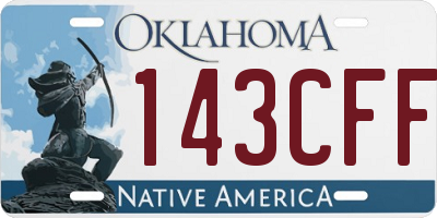 OK license plate 143CFF