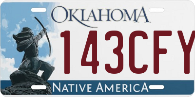 OK license plate 143CFY