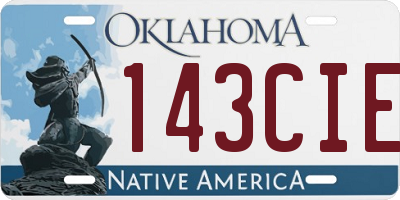 OK license plate 143CIE