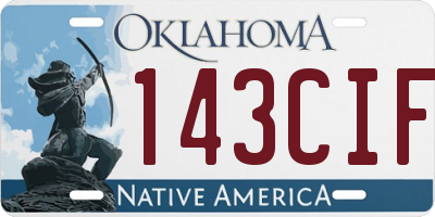 OK license plate 143CIF