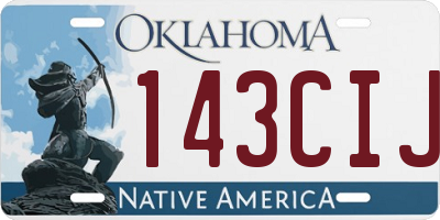 OK license plate 143CIJ