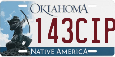 OK license plate 143CIP