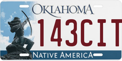 OK license plate 143CIT