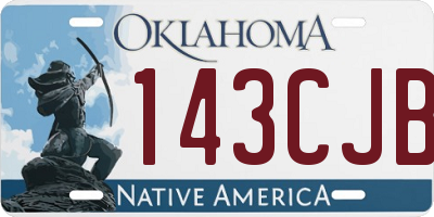 OK license plate 143CJB
