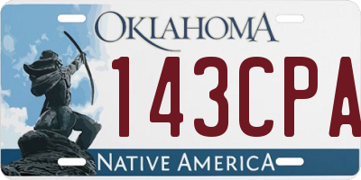 OK license plate 143CPA