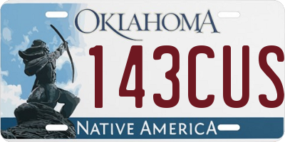OK license plate 143CUS