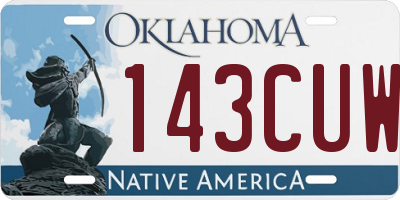OK license plate 143CUW