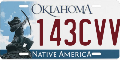 OK license plate 143CVV