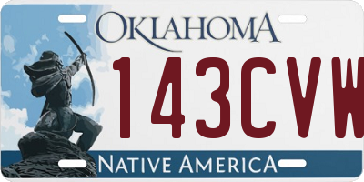 OK license plate 143CVW
