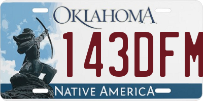 OK license plate 143DFM