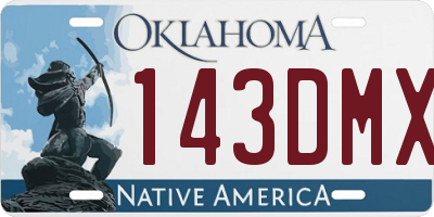 OK license plate 143DMX