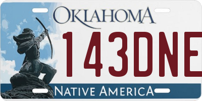OK license plate 143DNE
