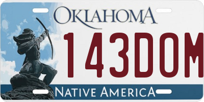 OK license plate 143DOM