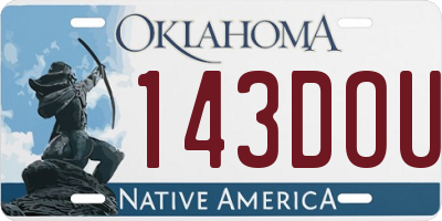 OK license plate 143DOU