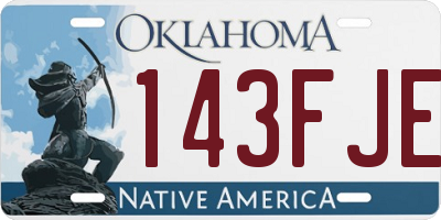 OK license plate 143FJE