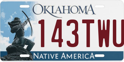 OK license plate 143TWU