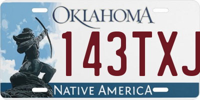 OK license plate 143TXJ
