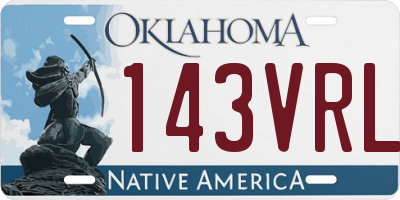 OK license plate 143VRL