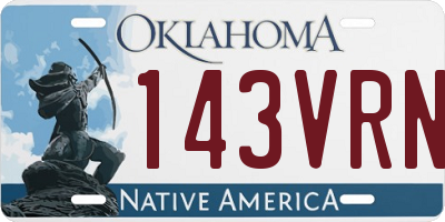 OK license plate 143VRN