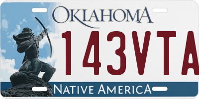 OK license plate 143VTA