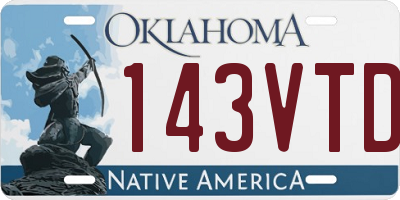 OK license plate 143VTD
