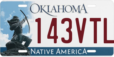 OK license plate 143VTL