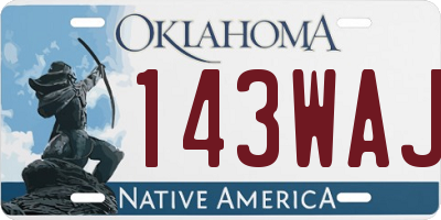 OK license plate 143WAJ