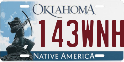 OK license plate 143WNH
