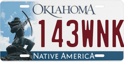 OK license plate 143WNK