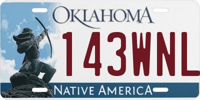 OK license plate 143WNL